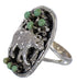 Genuine Sterling Silver And Turquoise Bear Ring Size 4-1/4 RX80844
